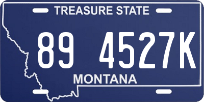 MT license plate 894527K