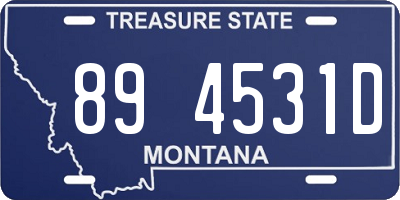 MT license plate 894531D