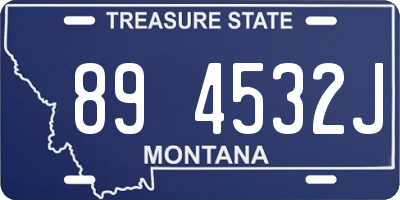 MT license plate 894532J