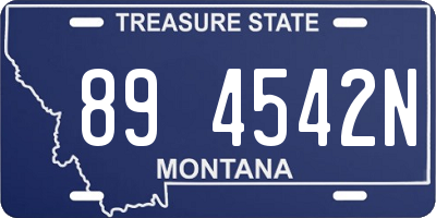 MT license plate 894542N