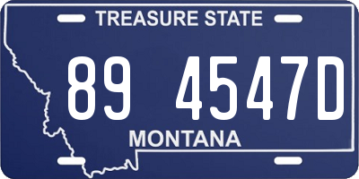 MT license plate 894547D