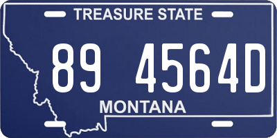 MT license plate 894564D