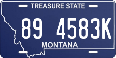 MT license plate 894583K