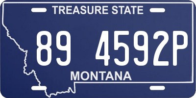 MT license plate 894592P
