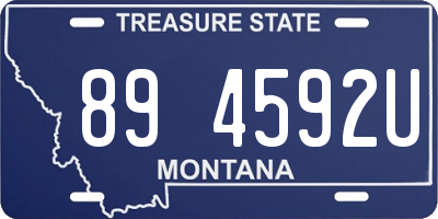 MT license plate 894592U
