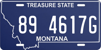 MT license plate 894617G
