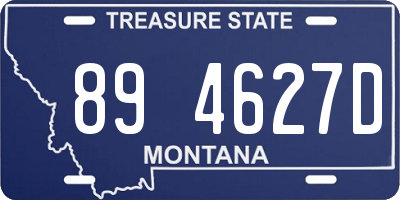 MT license plate 894627D