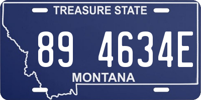 MT license plate 894634E