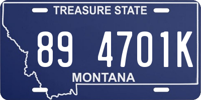 MT license plate 894701K