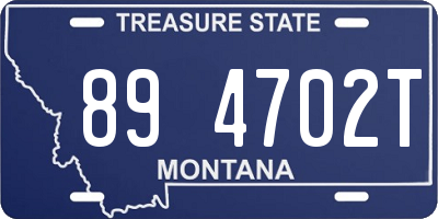 MT license plate 894702T