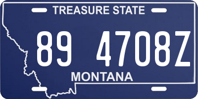 MT license plate 894708Z