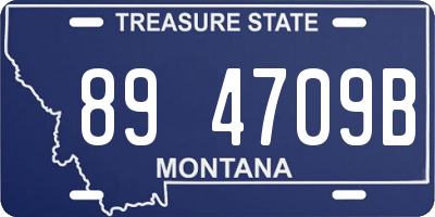 MT license plate 894709B