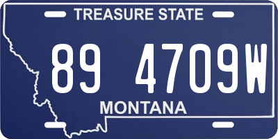 MT license plate 894709W