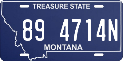 MT license plate 894714N
