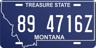 MT license plate 894716Z