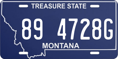 MT license plate 894728G