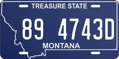 MT license plate 894743D