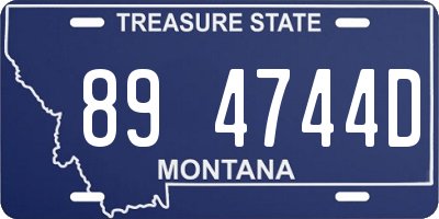 MT license plate 894744D
