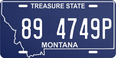 MT license plate 894749P