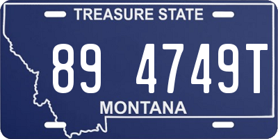 MT license plate 894749T