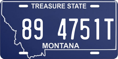 MT license plate 894751T