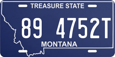 MT license plate 894752T