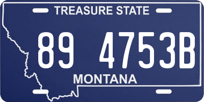 MT license plate 894753B