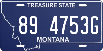 MT license plate 894753G