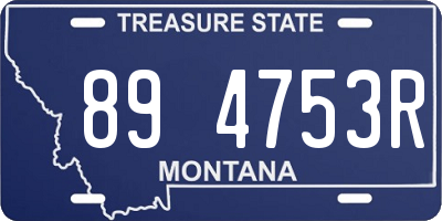 MT license plate 894753R