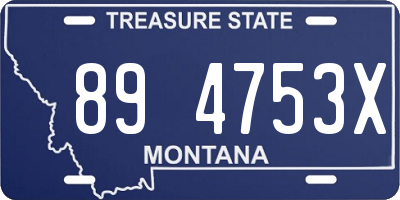 MT license plate 894753X