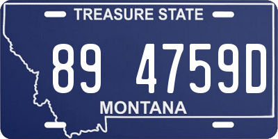 MT license plate 894759D