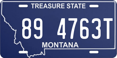 MT license plate 894763T