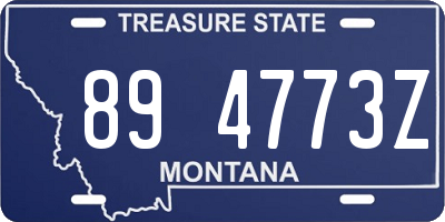 MT license plate 894773Z