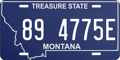 MT license plate 894775E