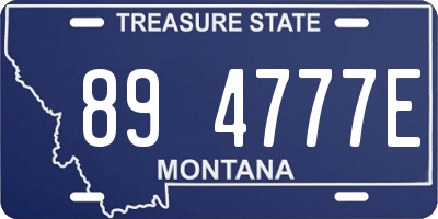 MT license plate 894777E