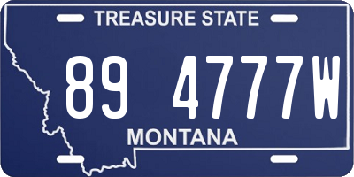 MT license plate 894777W