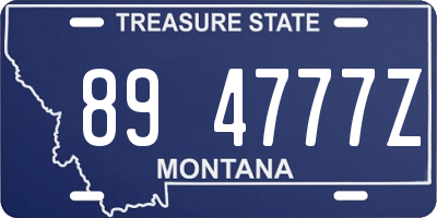 MT license plate 894777Z