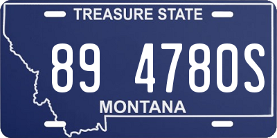 MT license plate 894780S