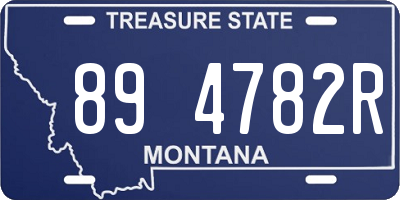 MT license plate 894782R