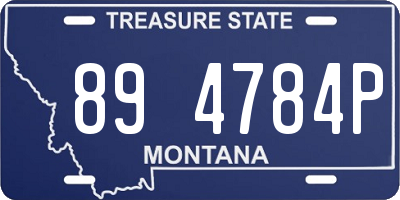 MT license plate 894784P