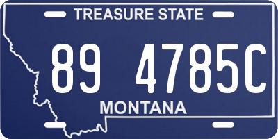 MT license plate 894785C