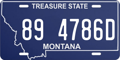 MT license plate 894786D