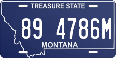 MT license plate 894786M