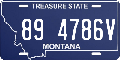 MT license plate 894786V