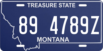 MT license plate 894789Z
