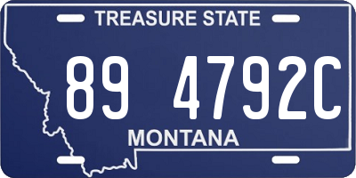 MT license plate 894792C