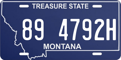 MT license plate 894792H