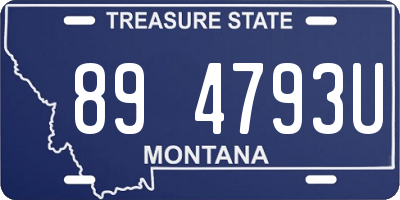 MT license plate 894793U