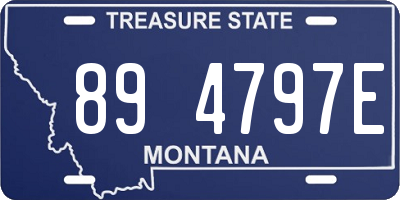 MT license plate 894797E