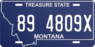 MT license plate 894809X